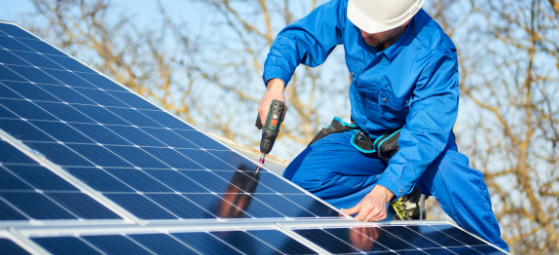 installing solar panel on home roof installing solar panel on home roof
